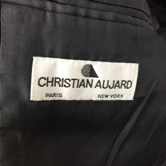 Christian Aujard Sport Coat Mens 44L Merino Wool Cashmere Blend Black - Picture 9 of 12